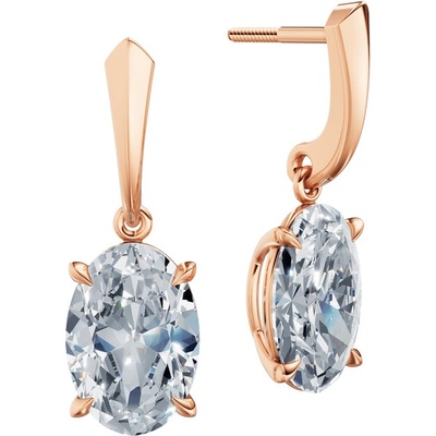 DF dámske náušnice 6435, růžové zlato s laboratorními diamanty o celkové váze 6.00 ct VS1/F