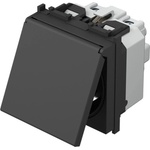 TEM Контакт шуко 2P+E 16A 2M с капаче, цвят Черен мат, Modul - VM11BB (VM11BB)