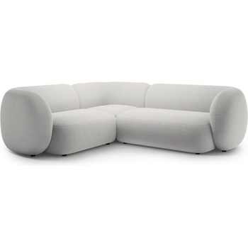 Micadoni Светлосив кадифен ъглов диван (ляв ъгъл/L форма) Kate - Micadoni (MIC_LC_L_44_F1_KATE6)