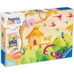 Ravensburger Пъзел-настолна игра Ravensburger от 2 х 24 части - Изследване на джунглата (05593) - baby