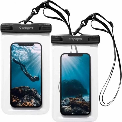Vodotěsné SPIGEN A601 IPX8 pro mobily do rozměru 163 x 90 mm, 2ks v balení čiré