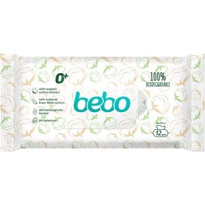 Bebo Биоразградими влажни кърпички Бебо - 12 броя (1463) - baby