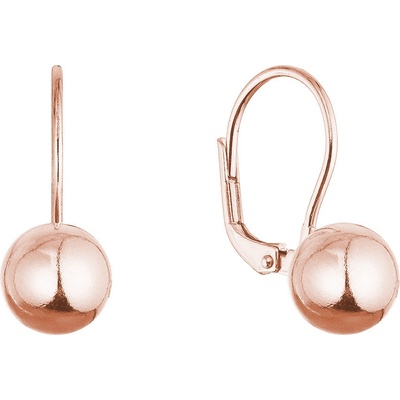Pavona Pozlacené stříbrné náušnice lesklá kulička 61136 rose gold