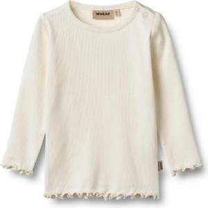 WHEAT Детска блуза с дълъг ръкав WHEAT Kid's Rib T-Shirt L/S Ida Longsleeve - Ivory - размер 68 (EU) (704-4606-0210)