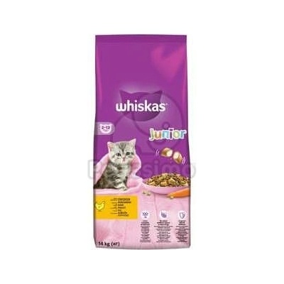 Whiskas Junior - суха храна за малки котки (под 1 година) с пиле - 14 кг