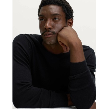 Marks & Spencer Пуловер от чист памук с V-образно деколте Marks & Spencer черен Marks & Spencer | Cheren | МЪЖЕ | S REG