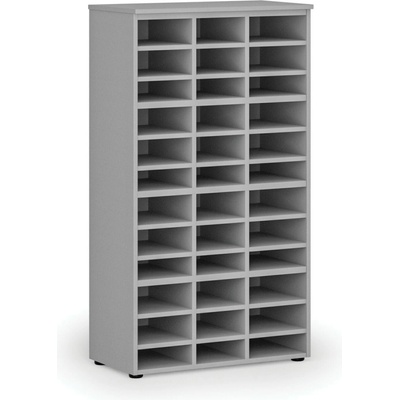 PRIMO Třídící regál GRAY, 800 x 420 x 1434 mm, 36 přihrádek, šedý