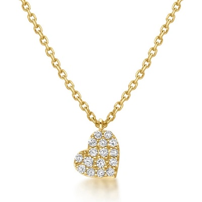 Sofia Diamonds Zlatý náhrdelník srdiečko s diamantmi GEMCS30046-15