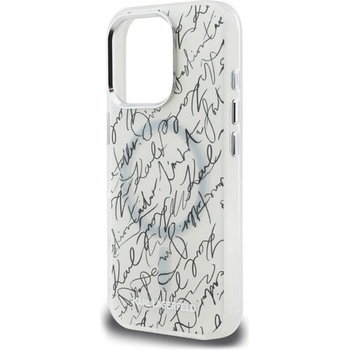 CG Mobile iPhone 16 Pro KARL LAGERFELD IML KARL SCRIPT PATTERN MAGSAFE силиконов протектор за телефон, удароустойчив, MagSafe, БЯЛ KLHMP16LHMSPUSH (KLHMP16LHMSPUSH)
