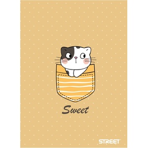 STREET Тетрадка с телчета А5, 60 листа, широки редове, БГ, Sweet (31614-А)