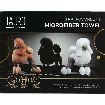 TAURO Pro Line Microfiber Towel Poodles 80 x 160 cm