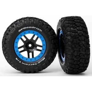 Traxxas колело 2.2/3.0", джанта SCT Split-Spoke черно-син, гума KM2 (2)