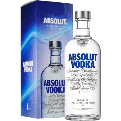 Absolut Vodka 40% 3 l (karton)