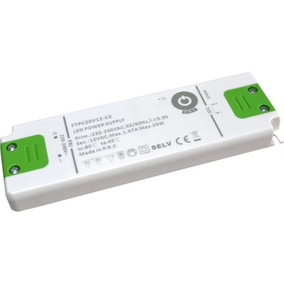 Zdroj POS LED driver FTPC-C2 12V DC plastový kompaktní - 20W