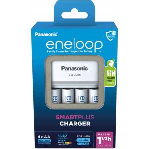 Panasonic Eneloop Smartplus BQ-CC55 зарядно устройство + 4x AA 2000 mAh (K-KJ55MCD40E)