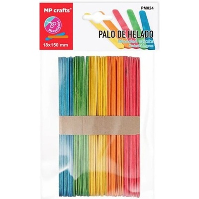 Madrid Papel Import S.L. Špachtle dřevěné barevné - dřívka 15cm (50ks)