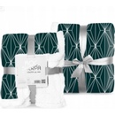 FARO Fleece deka s beránkem geometrie černobílá