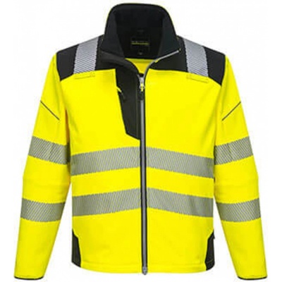 PortWest HI-VIS PW3 T402 reflexní softshellová bunda HV žlutá/černá