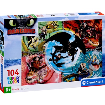 Clementoni Детски пъзел Clementoni от 104 части - Дресьор на дракони (25035)