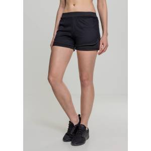 Urban Classics Дамски двуслойни мрежести къси панталони в черно Urban Classics Ladies Double Layer Mesh ShortsMODEL98 SALE - , размер XL