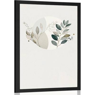 Plakát boho rostlinky v kruhu - 40x60 no frame