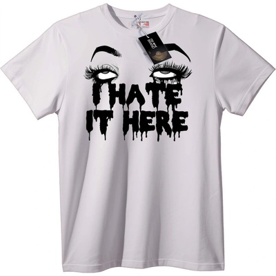 NOONEBRAND Тениска "Мразя го това място" - 7XL, White