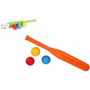 Baseballová pálka 50cm + loptičky 3ks plast mix farieb