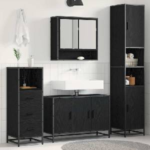 vidaXL Комплект мебели за баня 3 бр. Старо дърво 90 x 33 x 60 см (3402539)