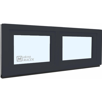 KNIPPING Plastové okno - 70 AD, 1500x500 mm, S/S, antracit Sklo: čiré, Barva, imitace: antracit/bílá (jednostranně)