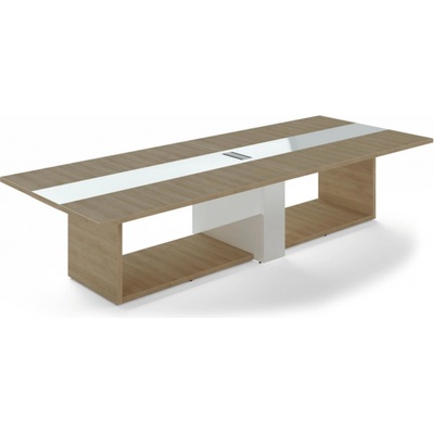 Lenza Trevix Jednací stůl - 360 x 140 cm, dub pískový/bílý lesk