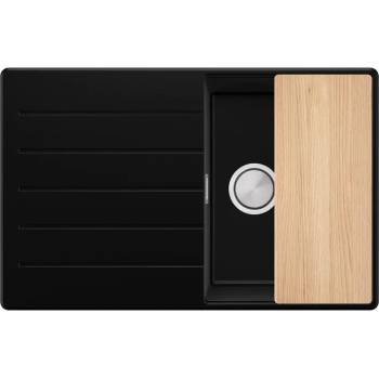 Твоят Стил Черна кухненска гранитна мивка Копенхаген 780х500 Top 45
