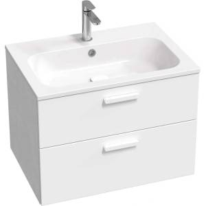 RAVAK Chrome II - Шкафче за умивалник 70x50x49 см, 2 чекмеджета, лъскаво бяло X000001777 (X000001777)