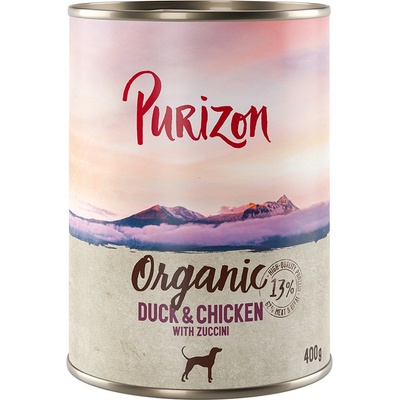 Purizon Organic kačacie a kuracie s cuketou 6 x 400 g
