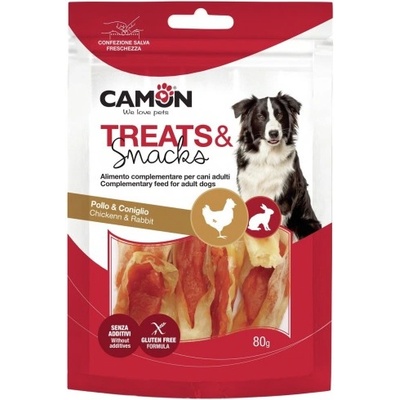 Camon Rabbit ears snack with chicken - лакомство за куче, заешки уши и пилешко месо 80 гр, Италия - AE601