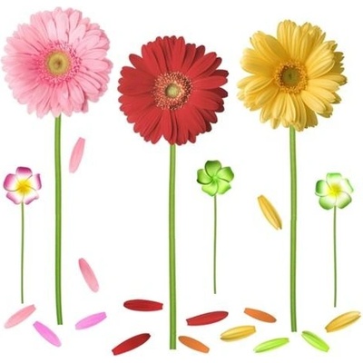 IMPOL TRADE DS 410-09 Samolepky na zeď gerbery rozměr 95 cm x 100 cm – Zboží Mobilmania