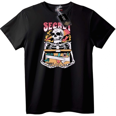 NOONEBRAND Тениска Таен череп Крехка кутия - XL, Black