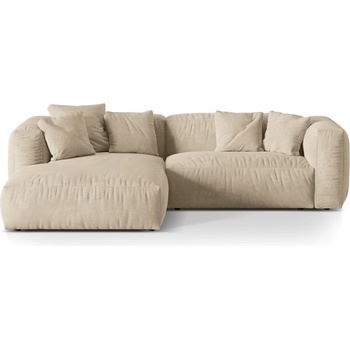 Micadoni Бежов кадифен модулен ъглов диван (ляв ъгъл) Martina - Micadoni (MIC_LC_S_120_F1_MARTINA1)