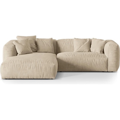 Micadoni Бежов кадифен модулен ъглов диван (ляв ъгъл) Martina - Micadoni (MIC_LC_S_120_F1_MARTINA1)