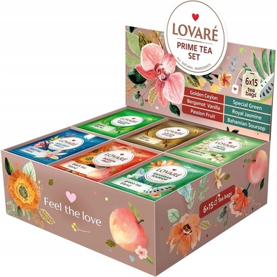 Lovare zmes 90 čajov Prime tea Set 6 x 15 ks