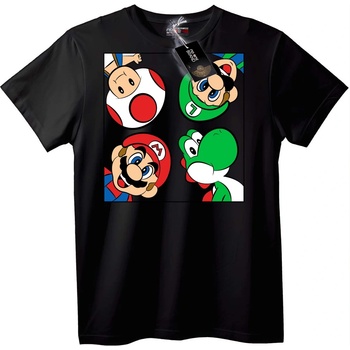 NOONEBRAND Тениска с персонажи от Super Mario - 2XL, Black