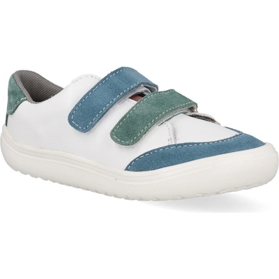 Jonap Joy Kids celoročné nízke barefoot topánky bielo-zelené
