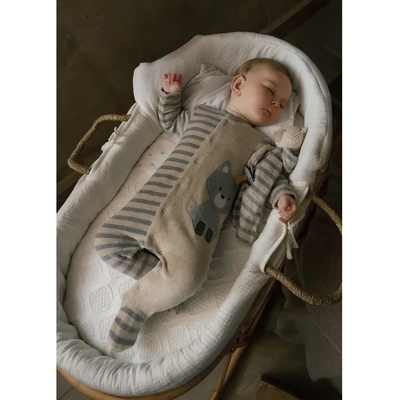 Mayoral Сет 2 гащеризона плюш в бежов цвят с кученца за новородено момче Mayoral