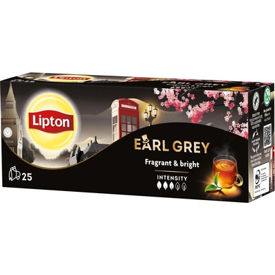 LIPTON Čierny čaj Earl grey 25 x 2 g