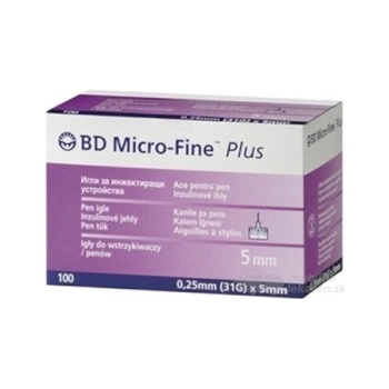 Bd Micro Fine Plus Inzulínové Ihly 31 G - ihly do aplikátorov inzulínu 0,25 x 5 mm 10x10 ks