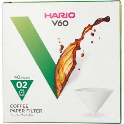 HARIO Хартиени филтри Hario - Бяло, V60-02 - 40 бр (VCF-02-40W)