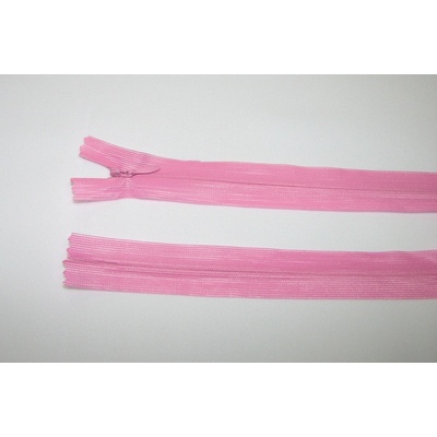 Zips krytý 3mm ružová nedeliteľný 18cm dederon