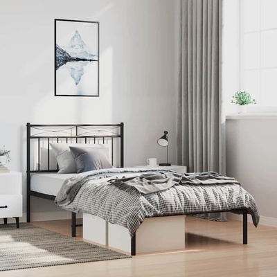 zahrada-XL 373686 Kovový rám postele s čelem černý