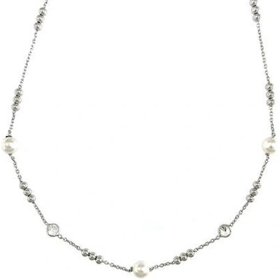 InfinitySilver Stříbrný náhrdelník s perličkami, kuličkami a zirkony 160164W45