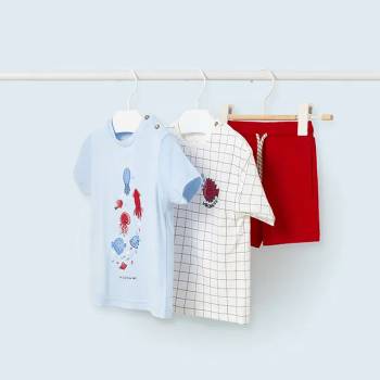 Image 1 of Mayoral Сет от 3 части с риби за бебе момче Майорал в червено