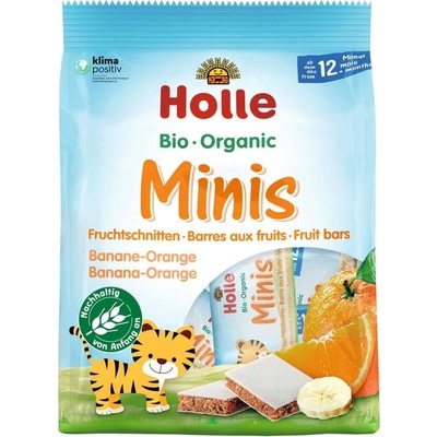Holle Mini ovocné tyčinky Banán a pomaranč 100 g